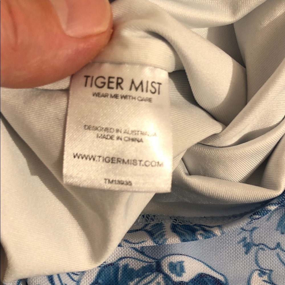 Tiger Mist Cambell Mesh Corset Crop Top in Ceramic Floral Blue, US size 0 - Picture 8 of 14